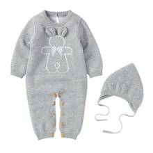 Baby Romper Cartoon Newborn Cap Infant Clothing Boy Girl Pajamas Onesie Jumpsuit Costume Knitted Baby Rompers 2024 - buy cheap