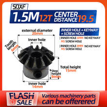 One 1.5 module 12Tooth standard inner bore 6/8mm gear tooth spiral bevel gears 1.5M12T cnc parts 2024 - buy cheap