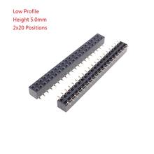 10pcs Low Profile 2x20 Pin 40 Positions 2.54 mm Pitch PCB Female Header Pin Dual Row SMD /SMT Insulator Height 5.0 mm Straight 2024 - buy cheap