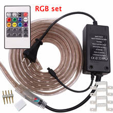 5050 RGB LED Strip Light SMD 220V 240V AC Remote Control 60LEDs/m Flexible LED Rope Lights Waterproof Flex Tape Home Decoration 2024 - buy cheap