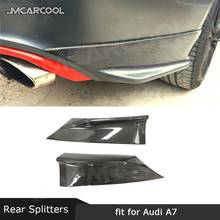 Carbon Fiber Rear Lip Splitters Trim Cover Aprons Spoiler for Audi A7 S7 RS7 2013-2016 Bumper Side Guard Car Styling 2024 - buy cheap