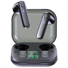Беспроводные наушники TWS 5,0, Bluetooth-наушники IPX7, водонепроницаемые наушники, светодиодный дисплей, HD стерео, встроенный микрофон для iPhone, Xiaomi 2024 - купить недорого