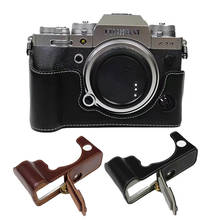 Genuine Leather Camera Bag Half Body Case For Fuji Fujifilm XT4 X-T4 Bottom Cover Protective Shell 2024 - buy cheap