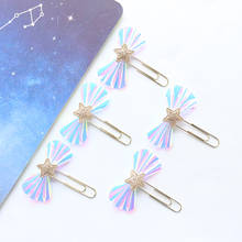 Domikee cute candy creative laser Bow school student paper clips kawaii Korean girls clip bookmark stationery gift supplies 2024 - buy cheap