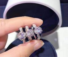 Серебро 925 Оригинал бриллиантовая огранка 1 карат 6,5 мм D Цвет Moissanite розовое кольцо бриллиантовый тест последние обручальные кольца с драгоценными камнями ювелирные изделия 2024 - купить недорого