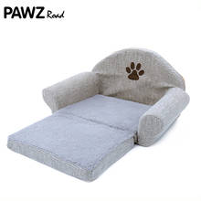 Pet Dog Beds For Dogs Cat Pet Soft Kennels Cute Paw Design Puppy Warm Sofa Gray Removable Dog Cat Houses Winter For Pet Products 2024 - buy cheap