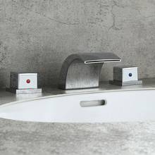 Grifo de lavabo moderno para baño, grifería de 8 "y 3 orificios, mezclador de cascada, montado en cubierta, 2 manijas, envío gratis 2024 - compra barato