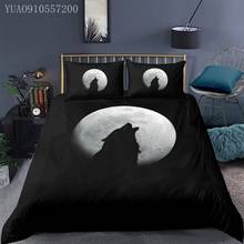 Boys Adults Fashion Duvet Cover Set Wolf Moon Printing Black Bed Linings Single Double King Queen Bedding Set No Bed Sheet 2024 - buy cheap