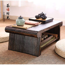Mesa de centro plegable de estilo japonés neoclásico, mesa de té de madera de Paulownia, ventana flotante, pequeña, Tatami, para el hogar 2024 - compra barato