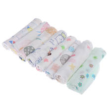 1PC baby handkerchief square fruit Cartoon pattern towel 30*30double-layer Washed muslin cotton infant face towel wipe cloth 2024 - buy cheap