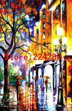 Pintura al óleo de la calle Dusk, lienzo de costura artística abstracta, 14CT, sin estampado, Bordado hecho a mano, Kit de punto de cruz, decoración para el hogar artesanal 2024 - compra barato