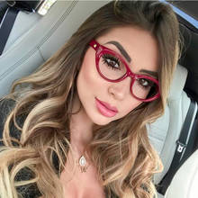 Sexy Vintage UV400 Spectacle Square Cat Eye Glasses Frame Computer Gaming Clear Lens Anti-UV Nerd Black Ladies Rivet Eyeglasses 2024 - buy cheap