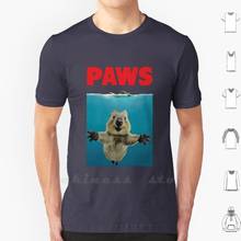 Camiseta de algodão de animais engraçados citkka, camiseta 6xl com tamanho grande cotação cokka pata tubarão cokka amantes animais de estimação animal fofo austrália urso de pelúcia 2024 - compre barato