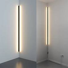 Luminária de parede longa led minimalista, criativa, moderna, iluminação para sala de estar, lateral da cama, alumínio 2024 - compre barato