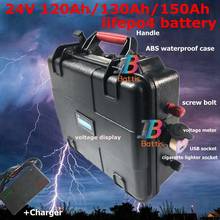 Lifepo4-batería de litio de 24V y 150Ah para autocaravanas, máquina de limpieza de energía Solar, resistente al agua, 24V y 120AH, cargador de 20A 2024 - compra barato