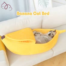 Cama de invierno para gatos, cesta cálida tipo Banana, cueva, tumbona para cachorros 2024 - compra barato