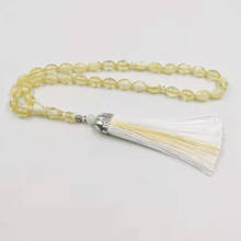 white Tasbih Transparent resin Cotton tassel Rosary Muslim 33 Beads islamic Misbaha Men's bracelet Islam bracelet 2024 - buy cheap