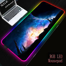 XGZ Space Night Scene RGB Gaming Mouse Pad Rubber Gamer Large Computer Mausepad Led Backlight XXL Surface Keyboard Desk Mat 2024 - buy cheap