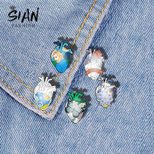 SIAN HOT Unplaning The Human Heart Ocean World Lapel Pins Brooches Resin Badge Acrylic Denim Shirt Accessories Badges Collection 2024 - buy cheap