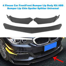 Carbon fiber 4 Pieces Car Front Bumper Lip Body Kit ABS Bumper Lip Chin Spoiler Splitter 2024 - buy cheap