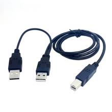 USB 2,0 A Male-B Male, портативный корпус для жесткого диска 80 см, кабель Y с двойным USB A к одиночному принтеру, USB B 2024 - купить недорого