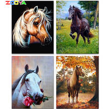ZOOYA Diamond Painting Horse Cross-Stitch Kits Diamond Embroidery Rhinestone Painting Home Decor Needlework Mosaic Animals R1416 2024 - buy cheap