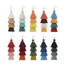 1Pair Fashion Tower Layer Tassel Earrings DIY Jewelry Garment Decorative Accessories Craft Tassels Female Personality Decoration 2024 - buy cheap