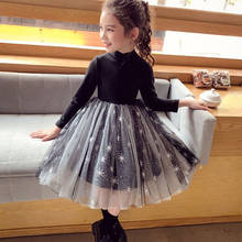 Princess Girls Snowflake Sequins Dress Kids Spring Dresses for Girls Long Sleeve Party Vestidos Baby Girls Children Clothes 2021 2024 - buy cheap