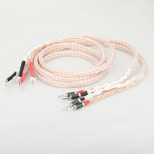 Cable de altavoz de alta gama 12TC, cable de altavoz de cobre OCC, HIFI, Banana a pala, 1 par 2024 - compra barato