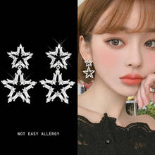 Super Fairy Exaggerated Earrings Long Ear Jewelry  Needle Shiny Star Personality Earrings Wild Five-pointed Star 2024 - buy cheap