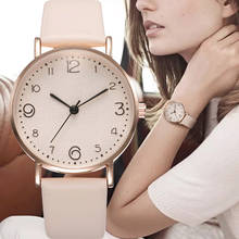 Часы наручные женские кварцевые аналоговые, с кожаным ремешком 2024 - купить недорого
