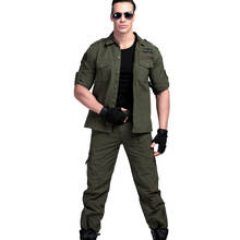 Conjunto de roupa camuflada militar, uniforme preto, militar, de secagem rápida, para atividades ao ar livre 2024 - compre barato