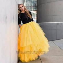Amarelo Em Camadas de Tule Saia Goth Mulheres Tutu Saias faldas mujer Custom Made Design de Moda Streetwear женские юбки 2024 - compre barato