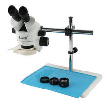 Microscopio con Zoom estéreo Binocular 3.5X-90X 7X-45X + lente objetivo auxiliar 1X 0.5X 2.0X + 56 LED para reparación de soldadura de placa PCB 2024 - compra barato