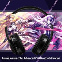 Popuplar-auriculares con Bluetooth para Cosplay, audífonos de Anime, FGO Jeanne d'Arc, color negro, Fate/Grand Order, por encima de la cabeza, regalo 2024 - compra barato