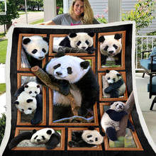 Pandas Sherpa Blanket Throw Blankets Black and White Cute Giraffe Lion Bed Blankets Crystal Velvet Fleece Sherpa TV Blanket 2024 - buy cheap