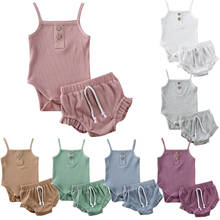 Tops cortos de verano para niña recién nacida, pantalones cortos, ropa, chaleco tejido, ropa de verano, 2 uds. 2024 - compra barato