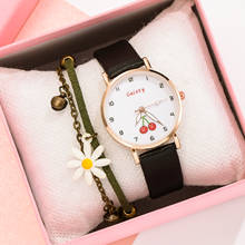 Relógio feminino conjunto mulher quartzo relógio de pulso de couro senhoras pulseira relógio de luxo casual relogio femenino presente para namorada