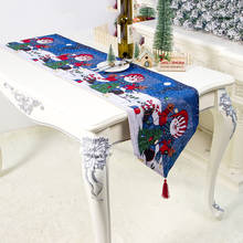 Linen Print Christmas Table Flag Christmas Table TableCloth Christmas Decorations 2024 - buy cheap