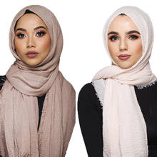 Lenço muçulmano hijab, cachecol de algodão macio para mulheres, cachecol de cabeça islâmico hijab, xales e embrulhos 2024 - compre barato