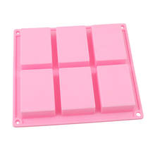 6 Handmade Rectangle Silicone Soap Mold Cake Decorating Fondant Molds Pink Color Chocolate Cookies Mould 2024 - buy cheap