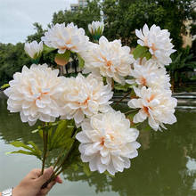 7P Fake Cosmos (3 Heads/Piece) 25.2" Length Simulation Polish Chrysanthemum for Wedding Home Decorative Artificial Flowers 2024 - buy cheap