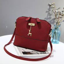 Vintage Plaid Crossbody Bag Women PU Leather Shoulder Bag Small Shell Bag Deer Pendant Messenger Bag Shopping Lady Purse bolso 2024 - buy cheap