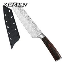 ZEMEN German 8-Inch Chef's Knife Professional Kitchen Chef's Knife 4Cr13 Stainless Steel Dark Brown Curved Color Wooden Handle 2024 - buy cheap