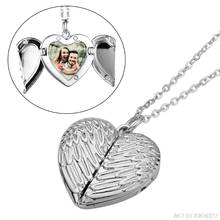 Heart Sublimation Blanks Angel Wing Love Heart Necklaces Custom Lockable Photo Blank MDF Printable Pendant Women F26 wholesales 2024 - buy cheap