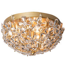Modern round light luxury crystal ceiling lamp simple restaurant bedroom room crystal lamp 2024 - buy cheap