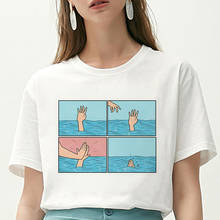 Camiseta feminina estampa mi depressão meu cérebro, camiseta feminina folgada com estampa de ansiedade 2024 - compre barato