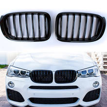 X3 X4 F25 F26 черный глянец передний бампер почечная решетка сетка для BMW SUV 2014 + 2-Slat ABS Замена автомобиля Стайлинг 2024 - купить недорого