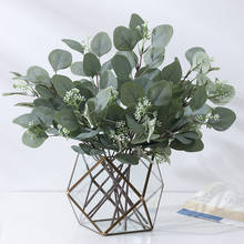 Single Green Artificial Eucalyptus Leaves Branch Plants Money Leaf Fake Plants Wall Decorative Wedding Shooting Prop Home Decor 2024 - купить недорого