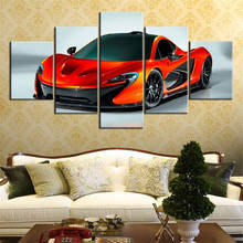Arte da parede lona 5 peça quadros laranja super esportes carro modular posters imagem decoração para casa impressões moderno estar decoração 2024 - compre barato